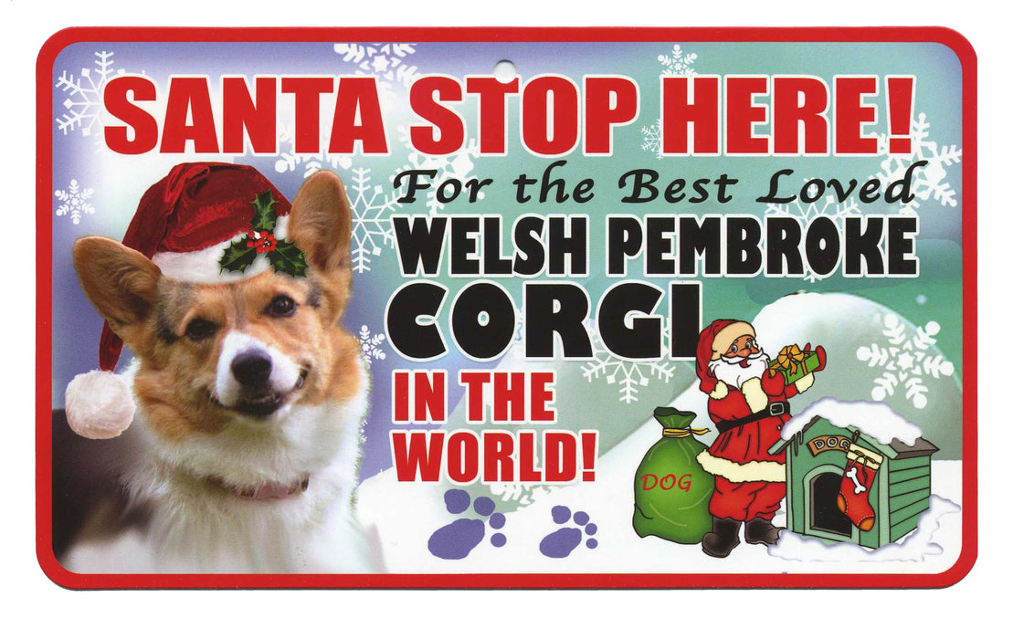 PSS076 Santa Stop Here Sign - West Highland White Terrier