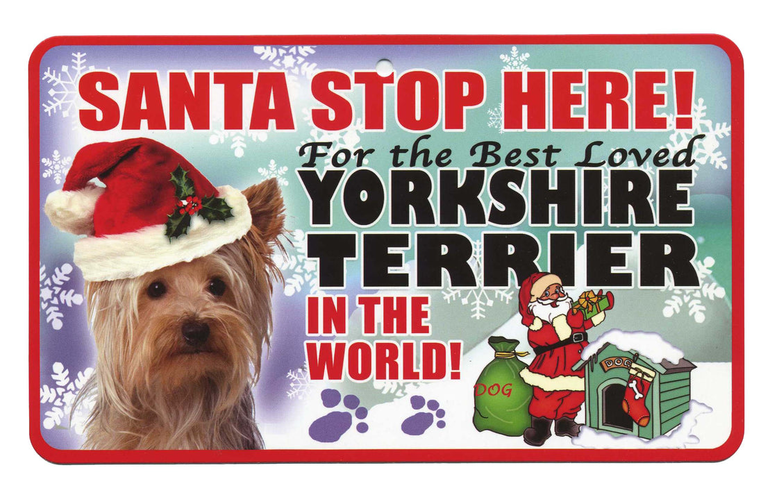 PSS079 Santa Stop Here Sign - Tabby Cat