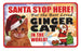 PSS082 Santa Stop Here Sign - Persian Cat