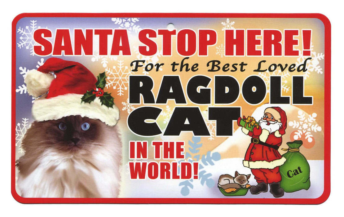 PSS086 Santa Stop Here Sign - Best Loved Cat