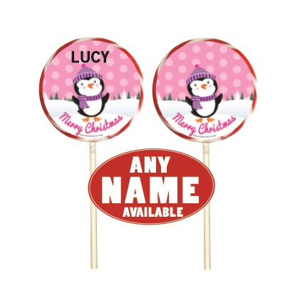 Personalised Christmas Lollipop - Choose Any Name - 4 Designs