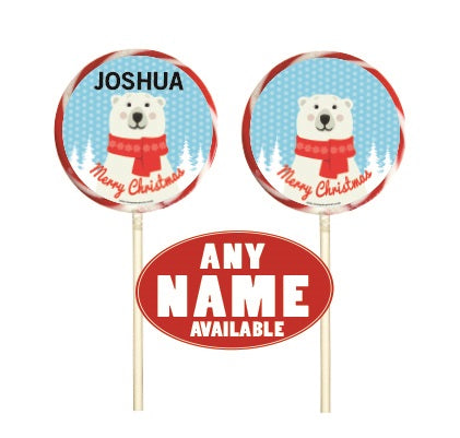 Personalised Christmas Lollipop - Choose Any Name - 4 Designs