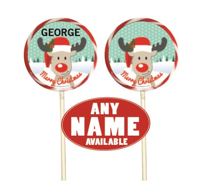 Personalised Christmas Lollipop - Choose Any Name - 4 Designs