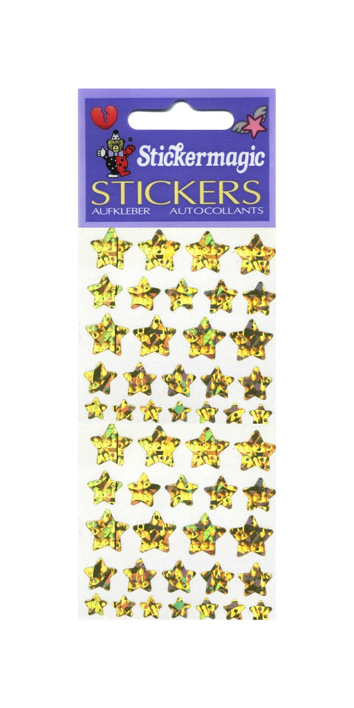 Pack of Sparkly Prismatic Stickers - 25 Stars