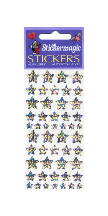Pack of Sparkly Prismatic Stickers - 25 Stars