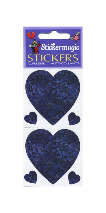 Pack of Sparkly Prismatic Stickers - 3 Hearts