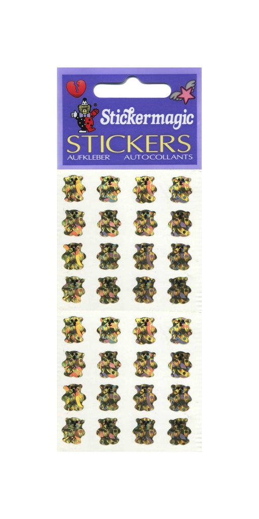 Pack of Sparkly Prismatic Stickers - 16 Teddy Bears