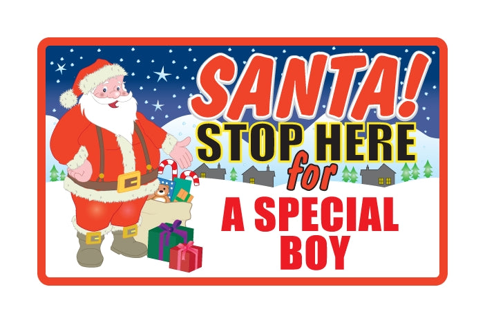 Santa Stop Here Sign - Boys Names