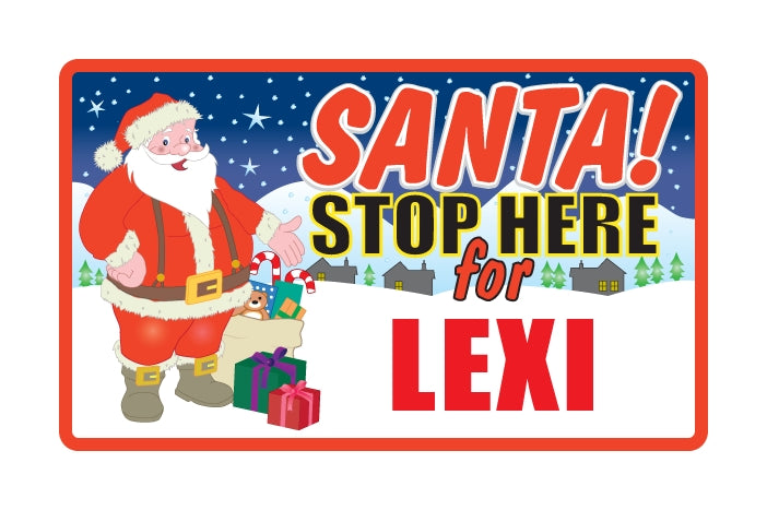 Santa Stop Here Sign - Girls Names