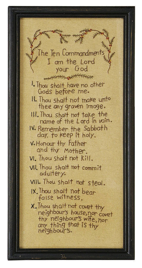 Stitcheries by Kathy Sign - Ten Commandments