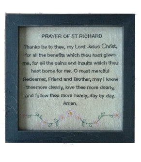 Prayer St Rcihard Stitcheries 11 5/8 X