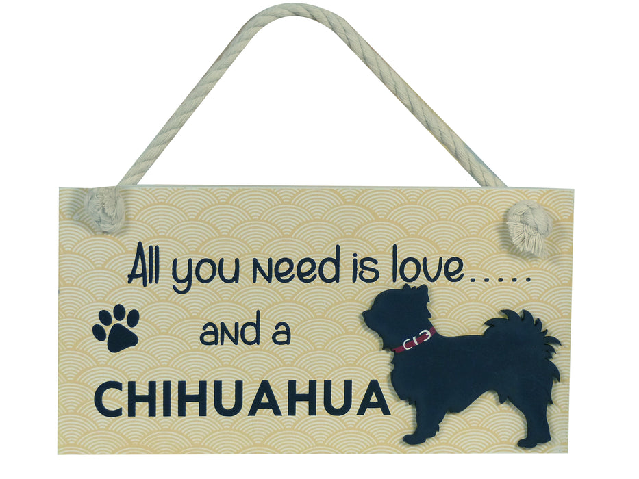 Wooden Pet Sign - Long Haired Chihuahua