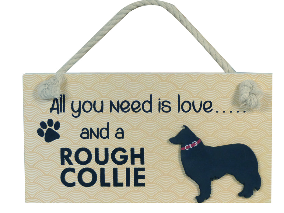 Wooden Pet Sign - Rough Collie