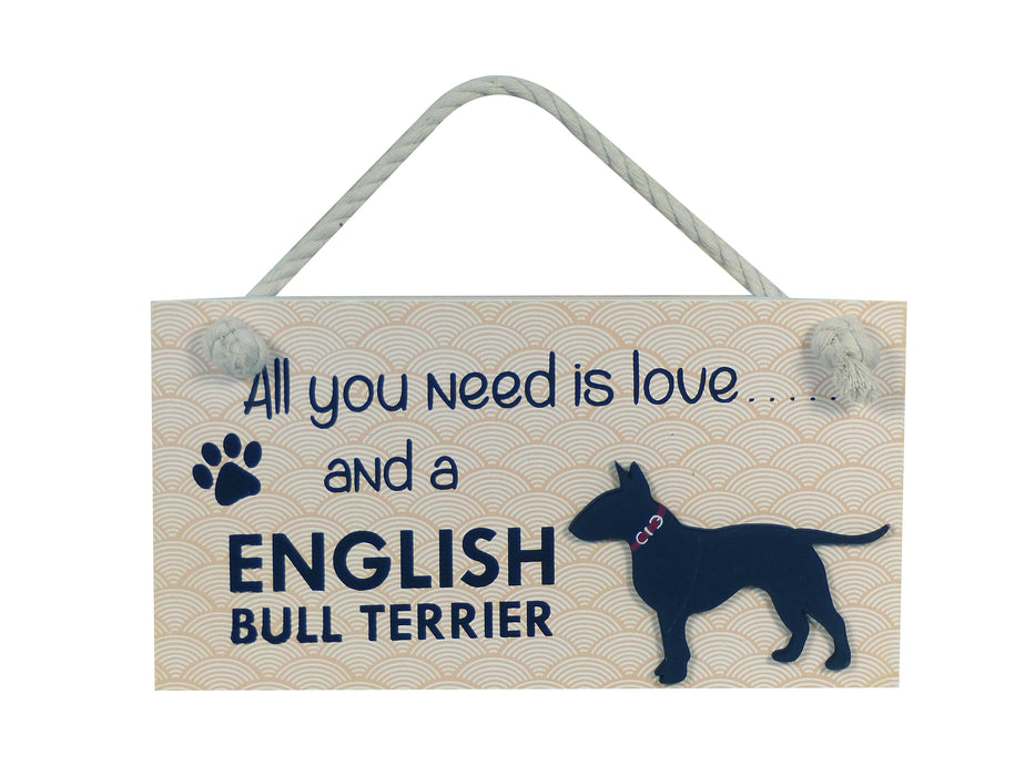 Wooden Pet Sign - English Bull Terrier