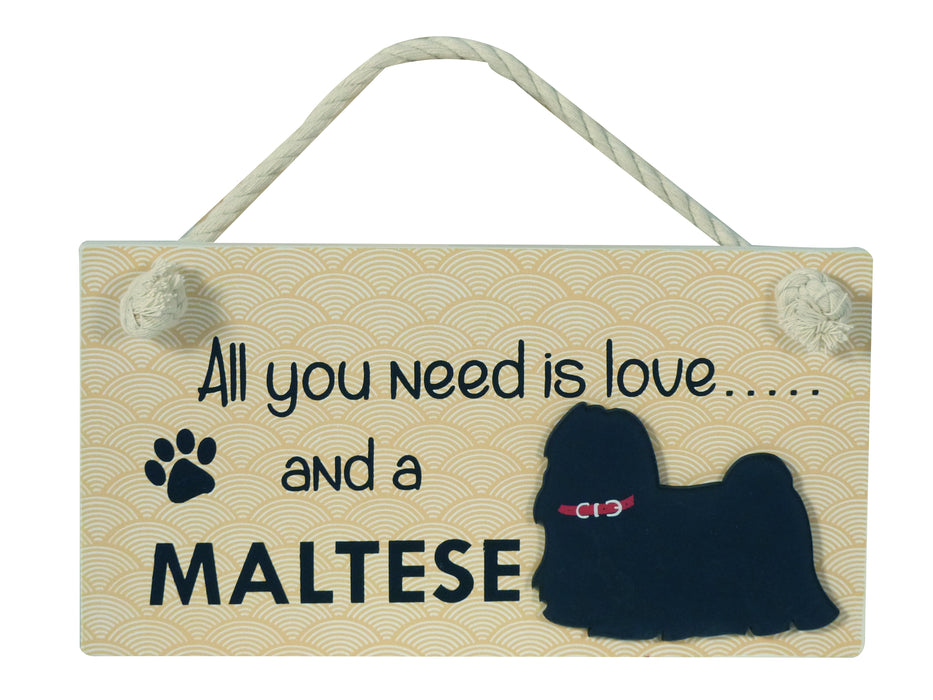 Wooden Pet Sign - Maltese