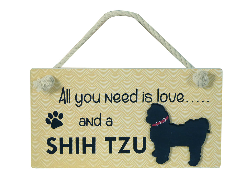 Wooden Pet Sign - Shih Tzu