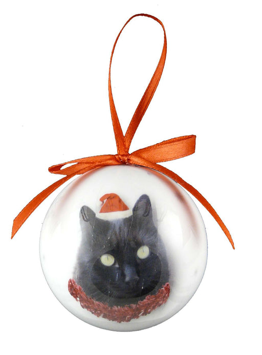 Christmas Cat Black Bauble