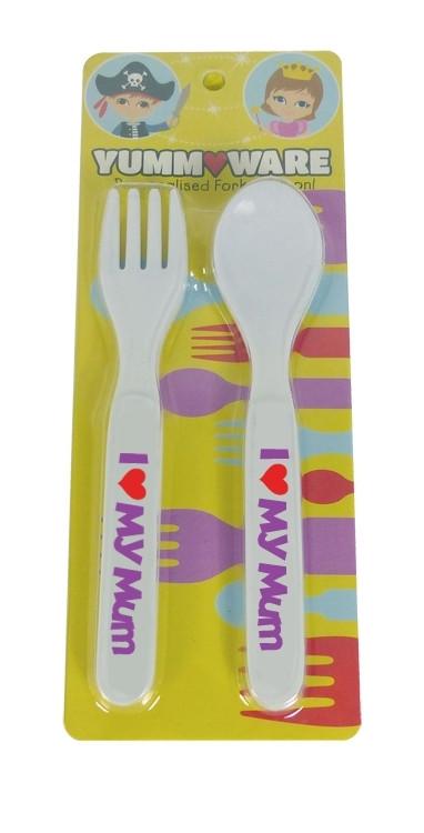 Childrens Melamine Cutlery Set - I Love My Mum