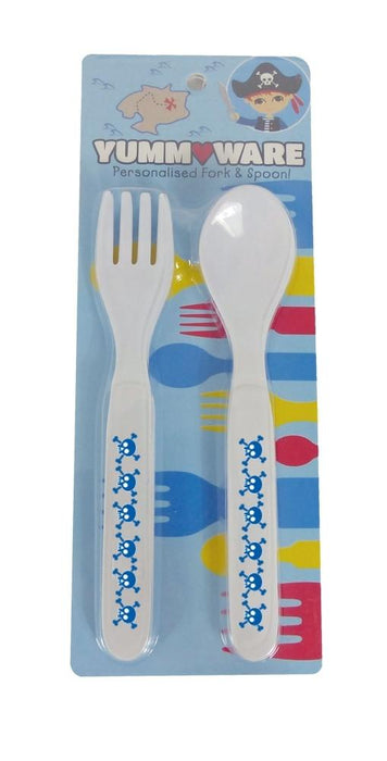 Childrens Melamine Cutlery Set - Skull & Crossbones