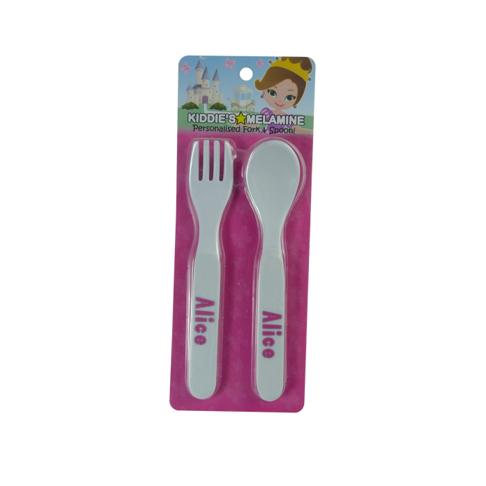 Childrens Melamine Cutlery Set - Girls Names