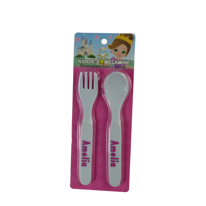 Childrens Melamine Cutlery Set - Girls Names