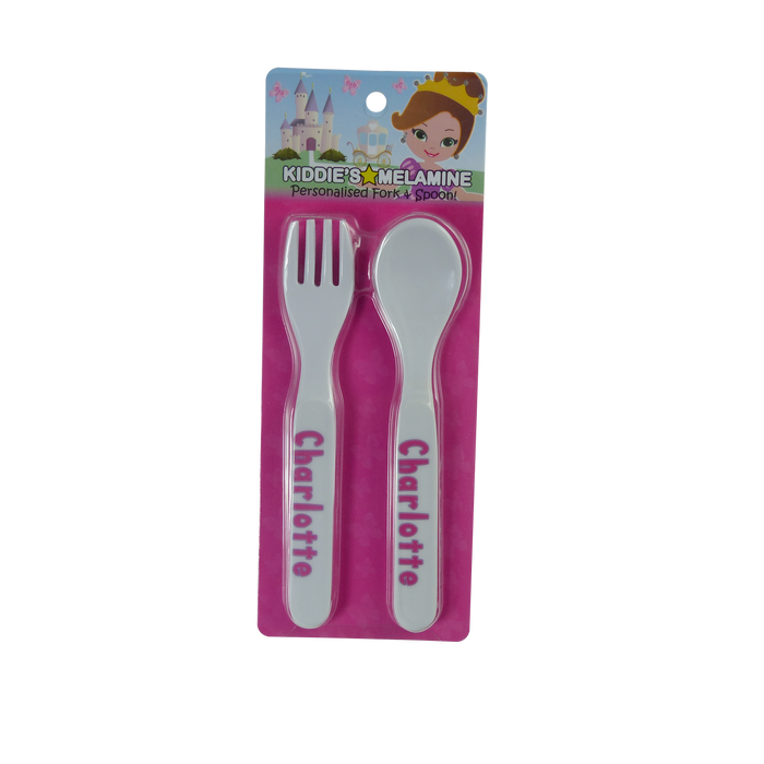 Childrens Melamine Cutlery Set - Girls Names