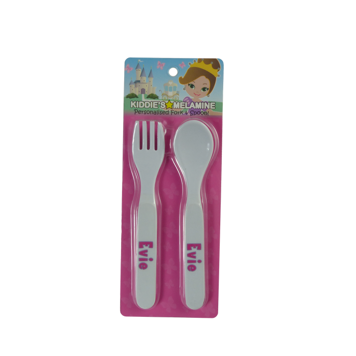 Childrens Melamine Cutlery Set - Girls Names