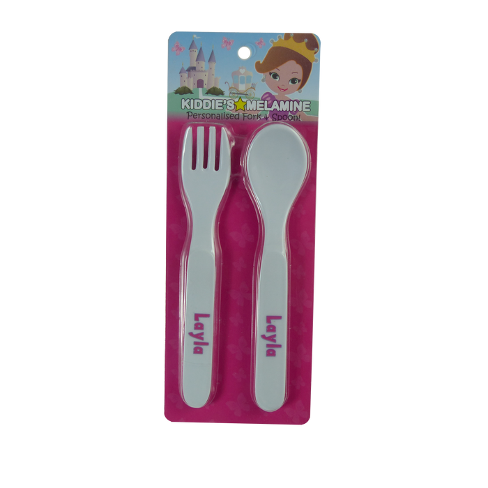 Childrens Melamine Cutlery Set - Girls Names