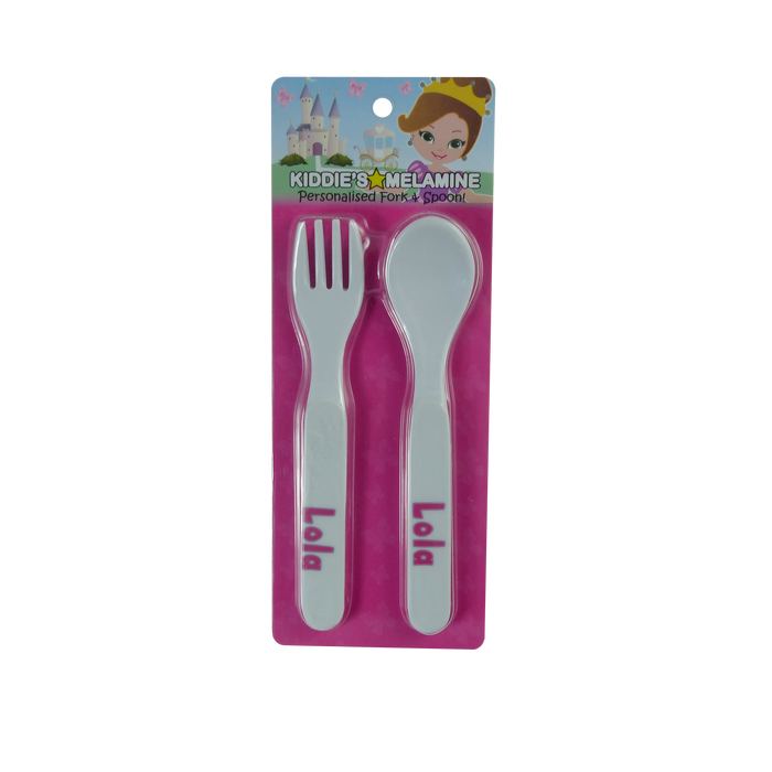 Childrens Melamine Cutlery Set - Girls Names