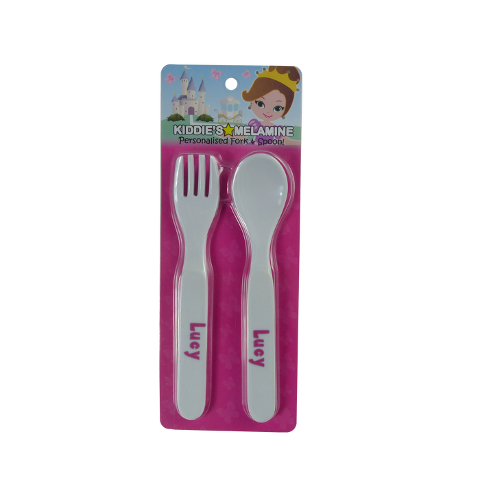 Childrens Melamine Cutlery Set - Girls Names