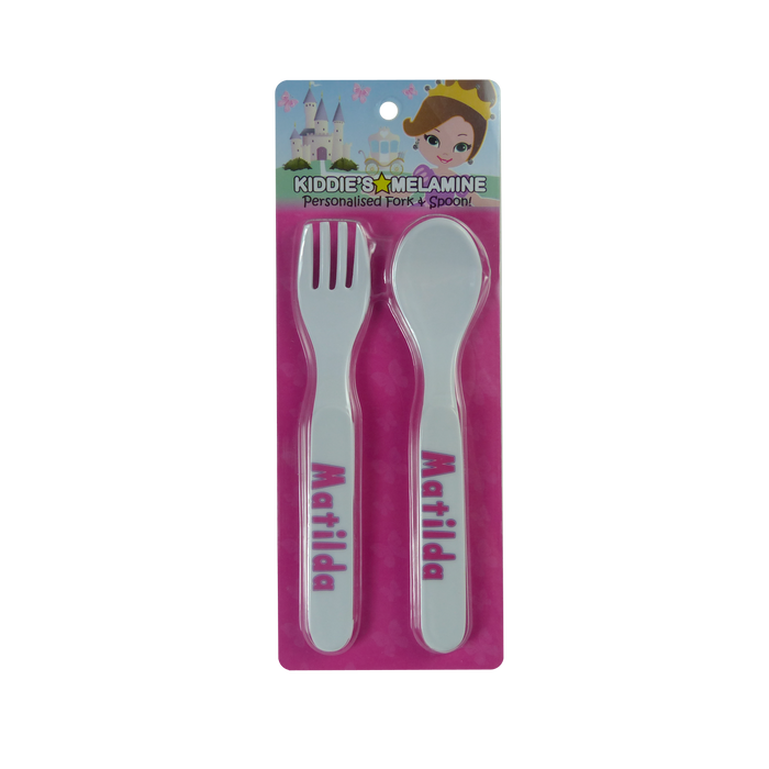 Childrens Melamine Cutlery Set - Girls Names