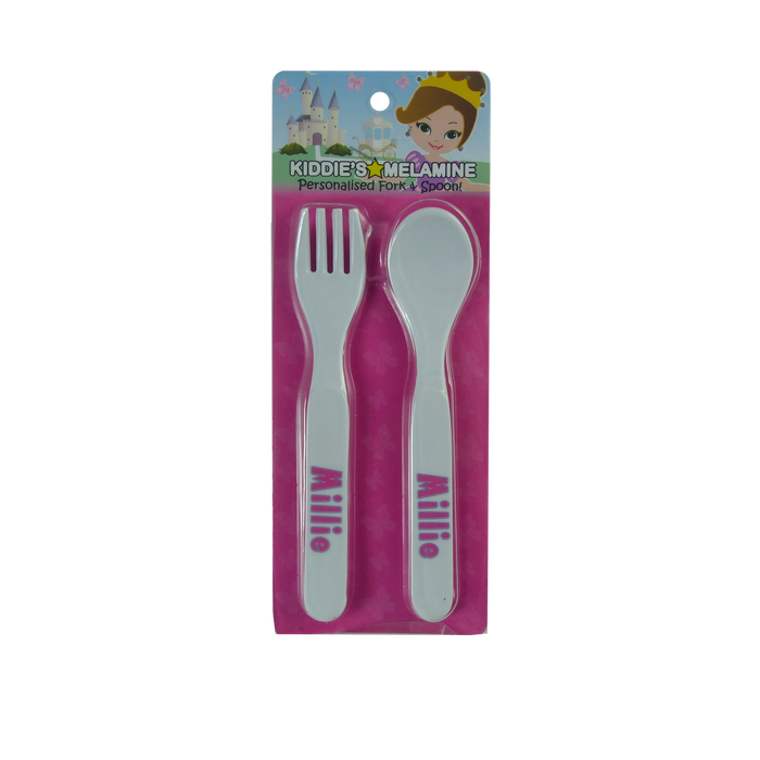Childrens Melamine Cutlery Set - Girls Names