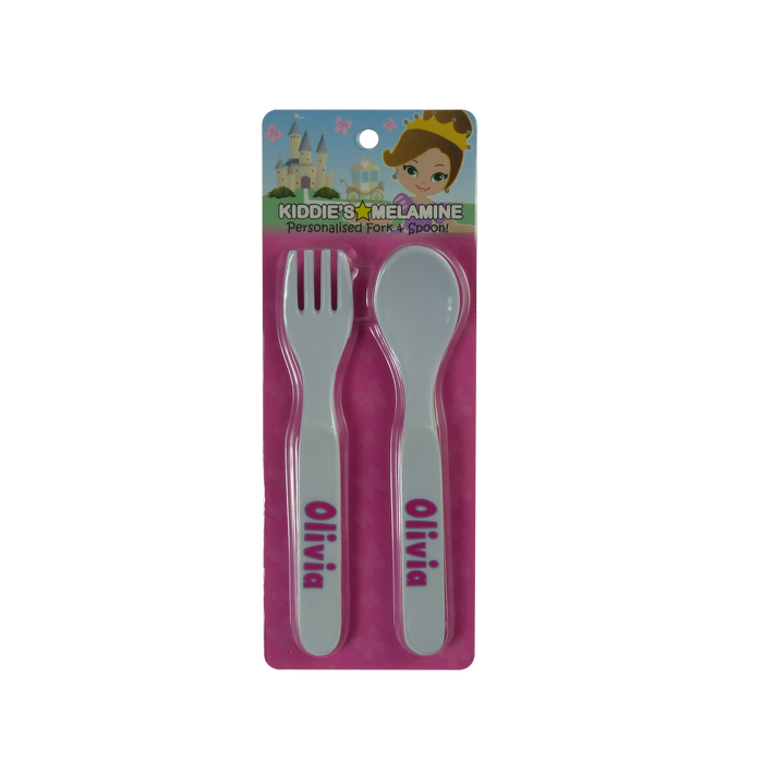 Childrens Melamine Cutlery Set - Girls Names