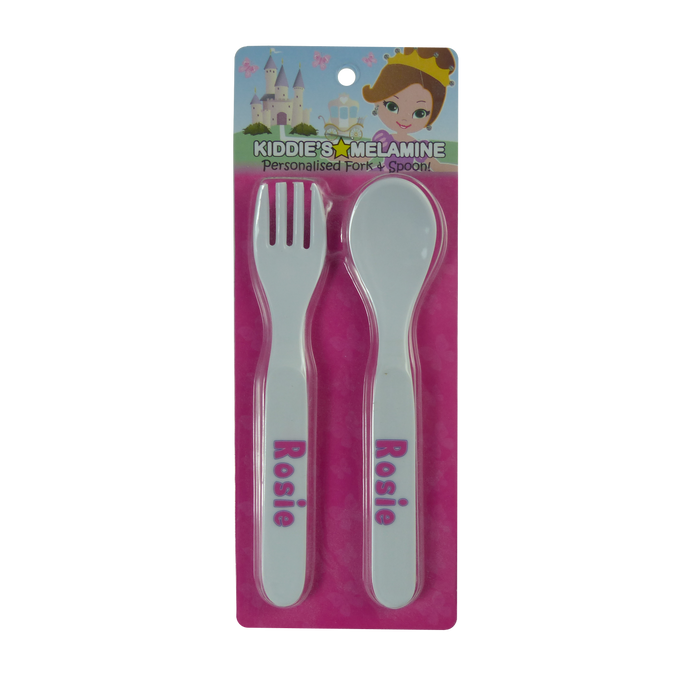 Childrens Melamine Cutlery Set - Girls Names