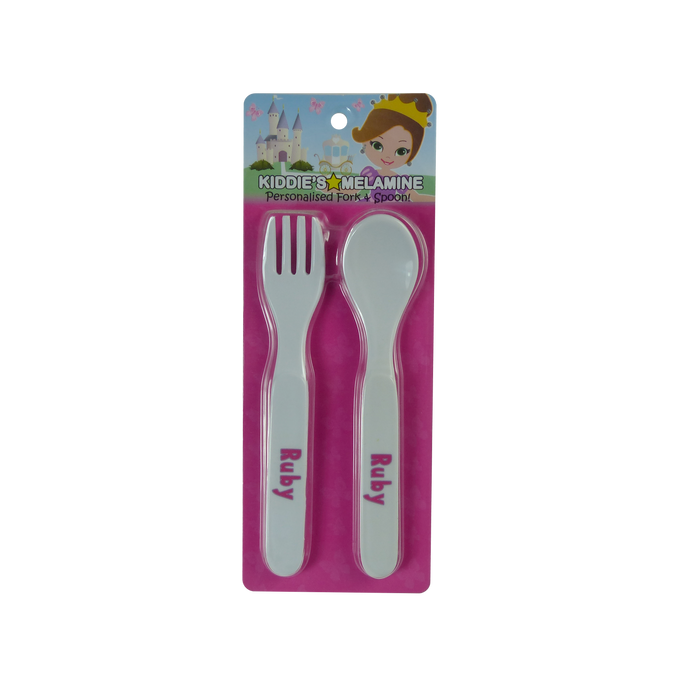 Childrens Melamine Cutlery Set - Girls Names