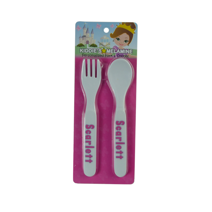 Childrens Melamine Cutlery Set - Girls Names