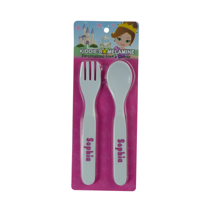 Childrens Melamine Cutlery Set - Girls Names