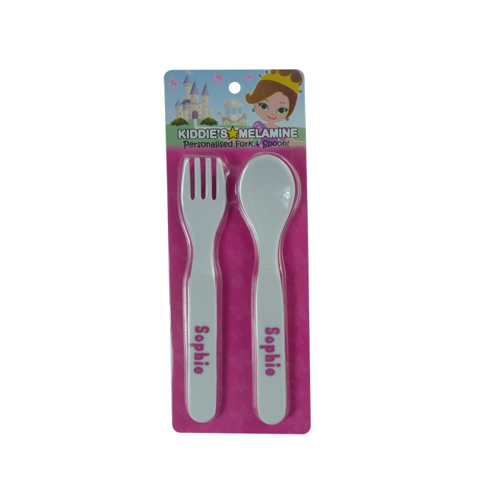 Childrens Melamine Cutlery Set - Girls Names