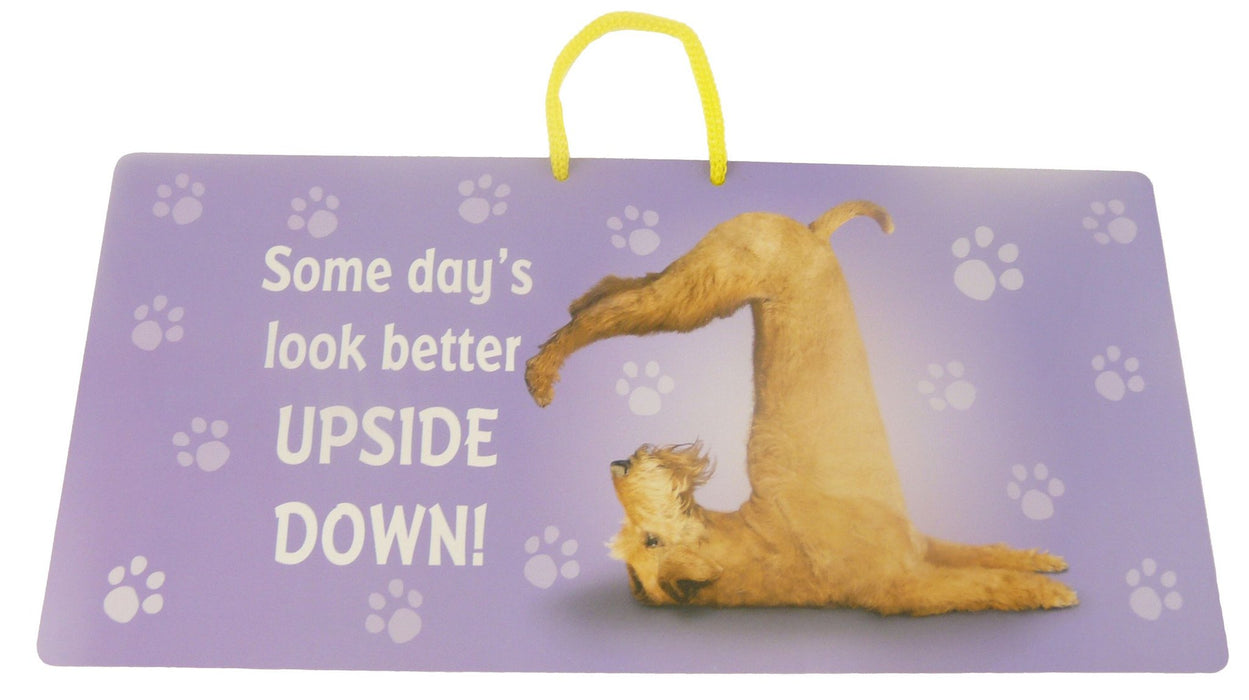 Upside Down Dog Hanging Sign - Yoga Pets