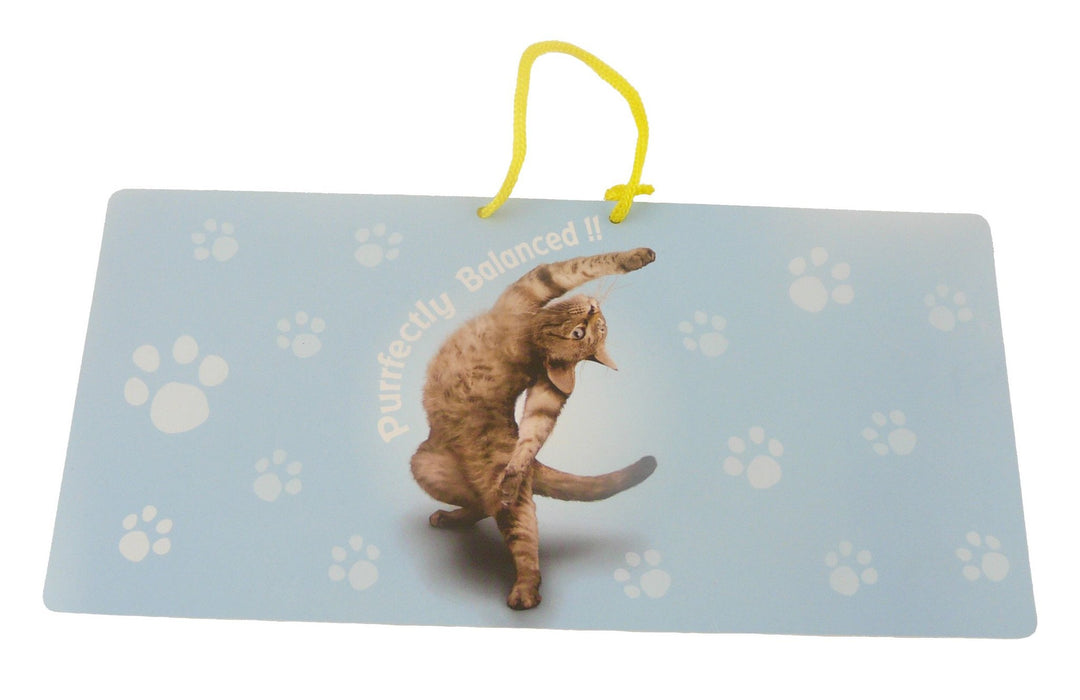 Purrfectly Cat Hanging Sign - Yoga Pets